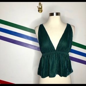 Urban Outfitters velvet open cross back top
